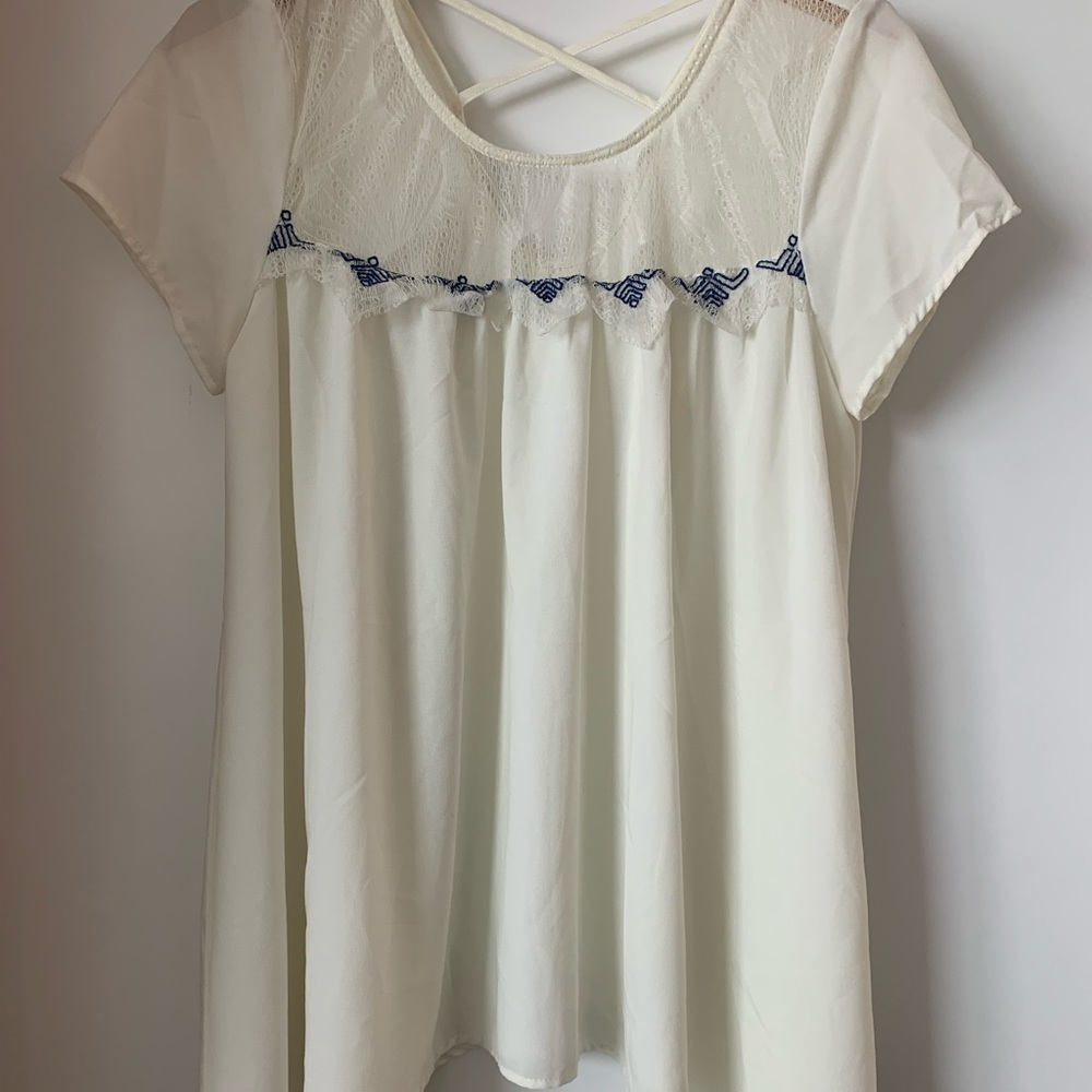 Cream babydoll blouse